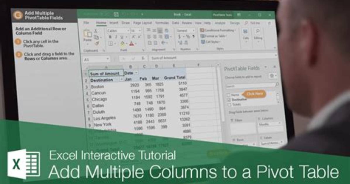 Excel Pivot Table with Multiple Columns of Data and Each Data Point in a Column Can Have Multiple Values