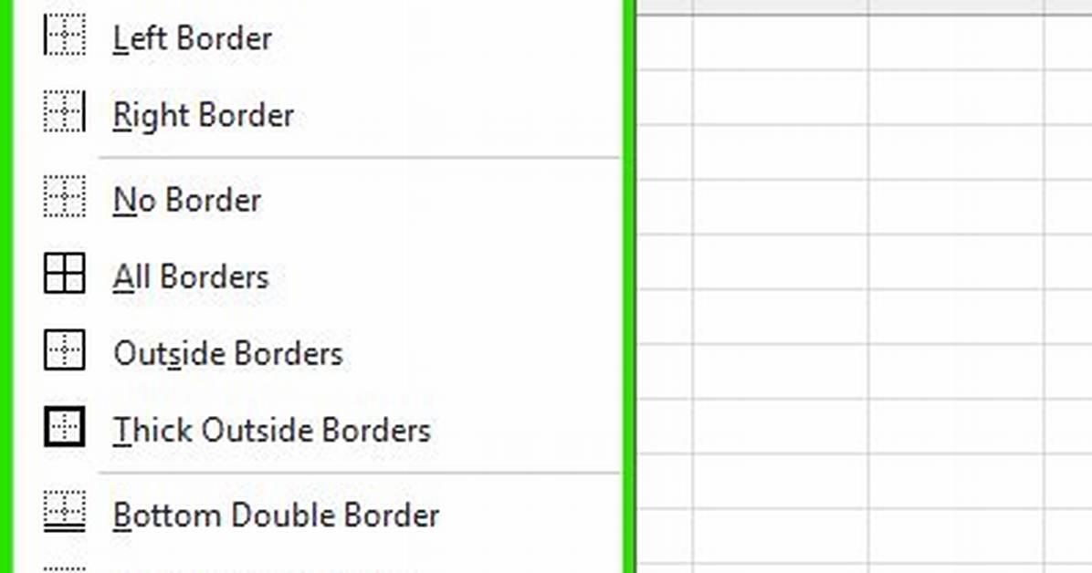 Excel: Set Border Thickness