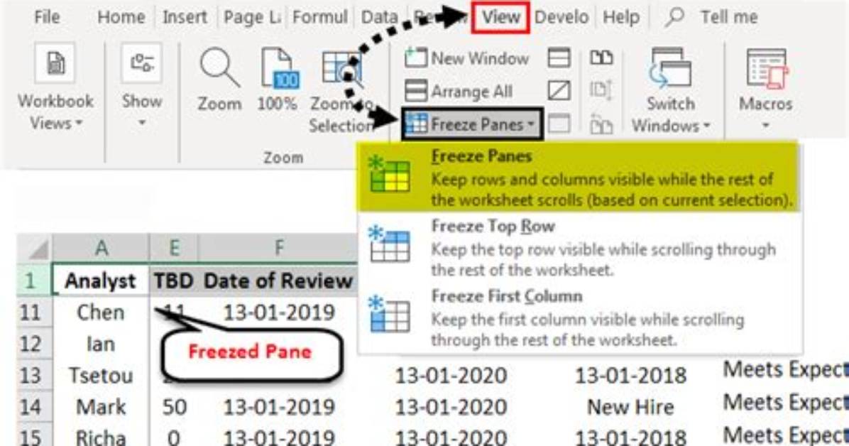 Excel Vba Freeze Pane Without Select