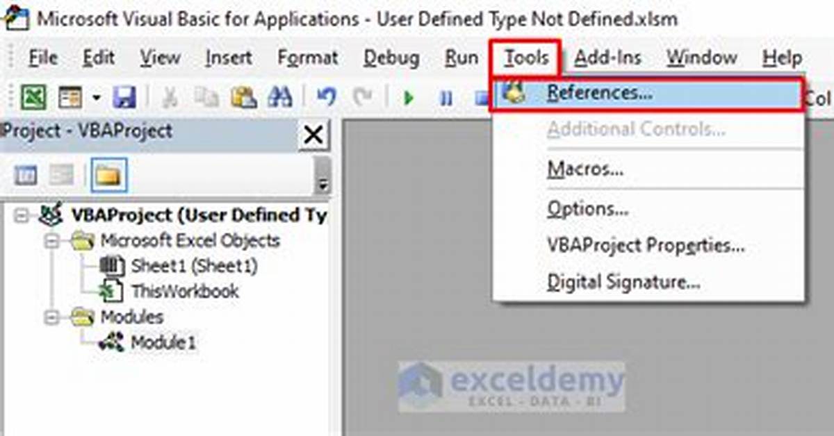 Excel Vba Macro: User Defined Type Not Defined