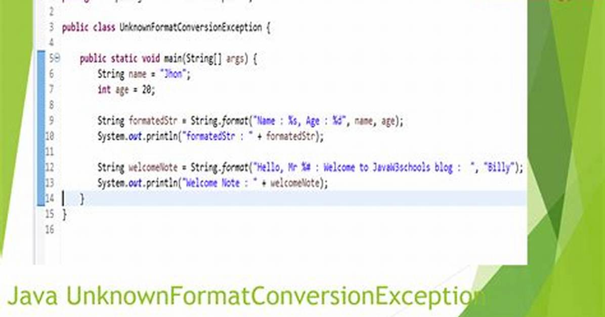 Exception in Thread "Main" Java. Util. Unknownformatconversionexception: Conversion = '-'