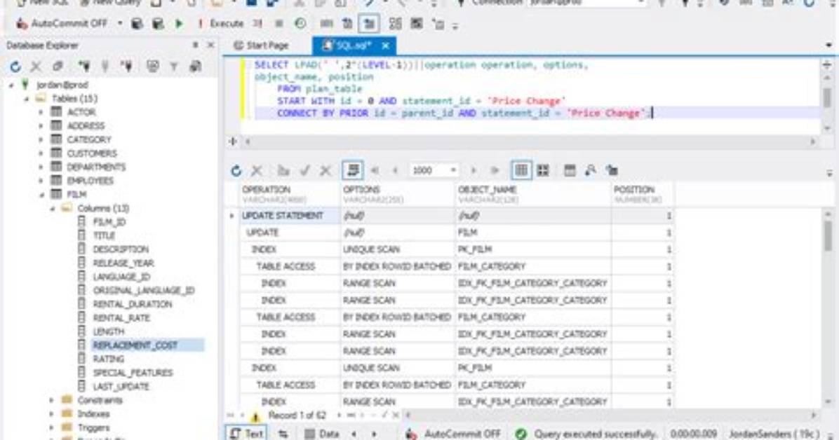 Explain Query Is Not Working in Oracle Db