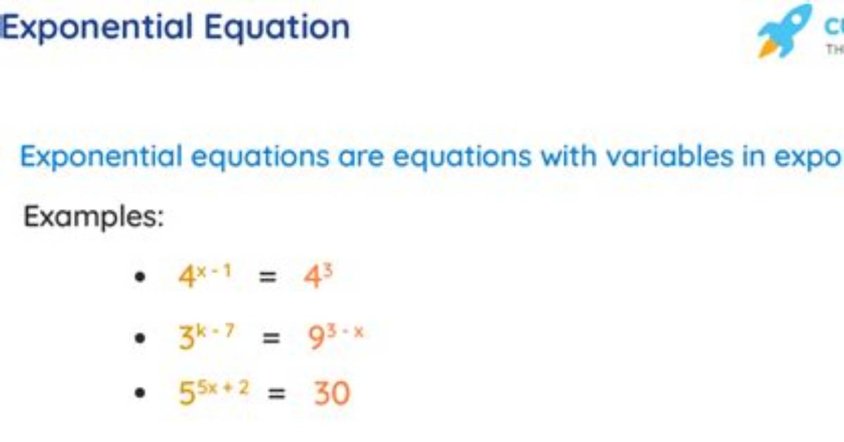 Exponential Equation Examples - How to Discuss