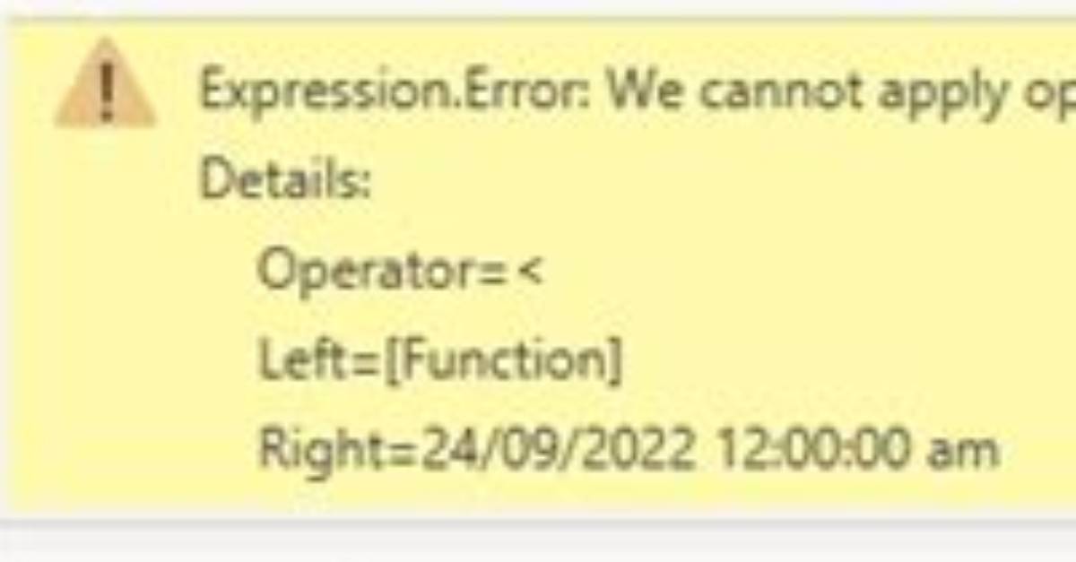 Expression. Error: We Cannot Apply Operator & to Types Number and Number