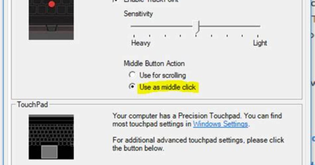External Keyboard’s Trackpoint Middle Button Clicks Even When Scrolling