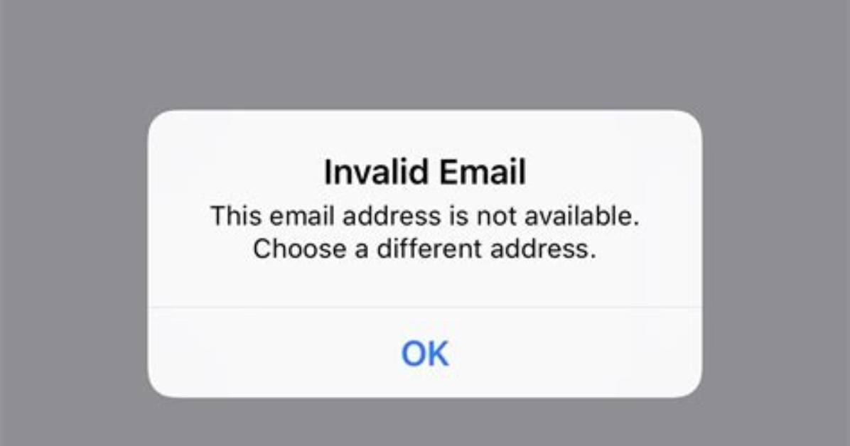 Facebook Sign up Invalid Email Address, Valid Email Address for Facebook