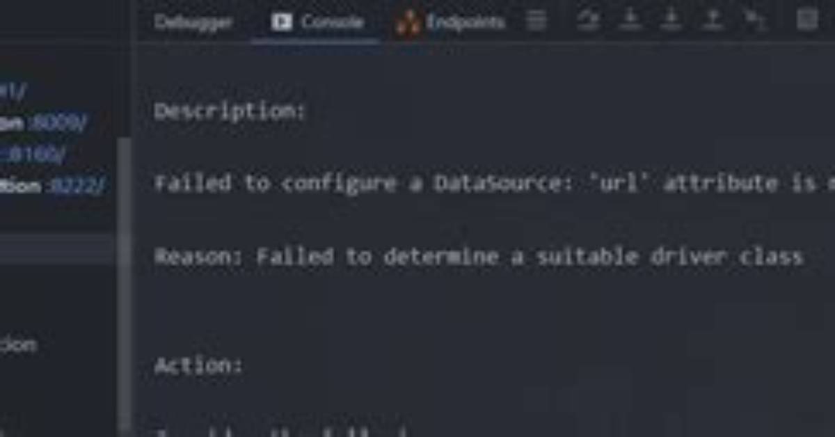 Failed to Configure a Datasource: 'Url' Attribute Is Not Specified and No Embedded Datasource Could Be Configured