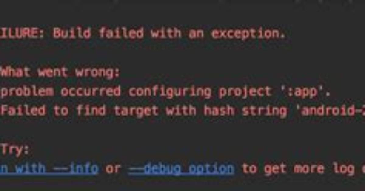 Failed to Find Target with Hash String Android-23