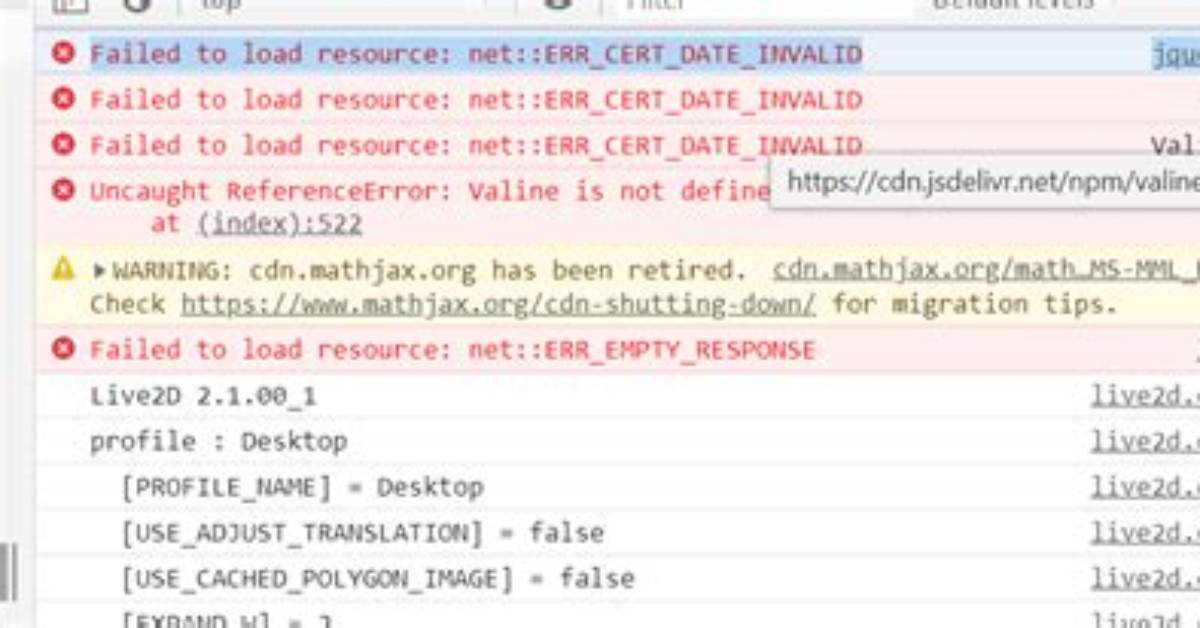 Failed to Load Resource: Net: :Err_Cert_Authority_Invalid