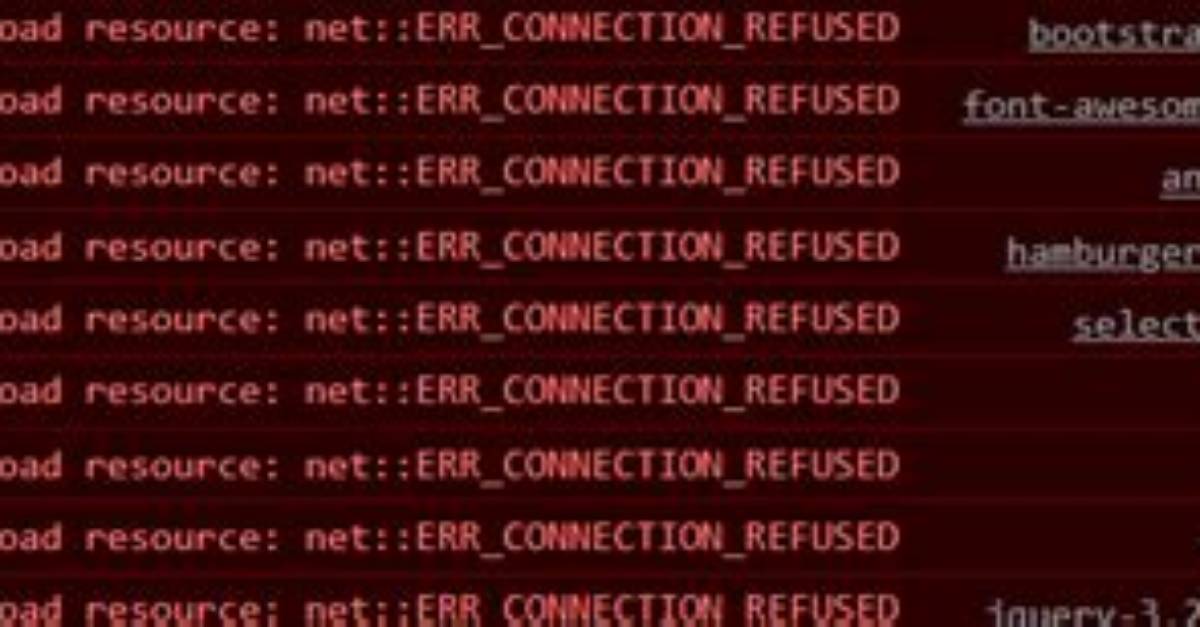 Failed to Load Resource: Net: :Err_Connection_Refused: Nodejs