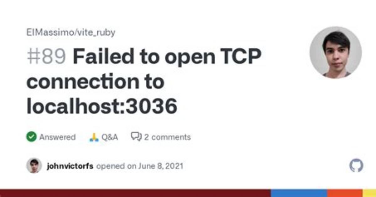 Failed to Open Tcp Connection to Localhost:3002