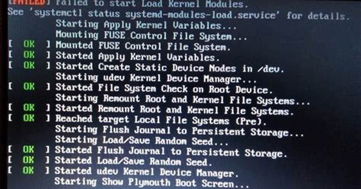 Failed to Start Load Kernel Modules at Boot on Raspberry Pi 3B+