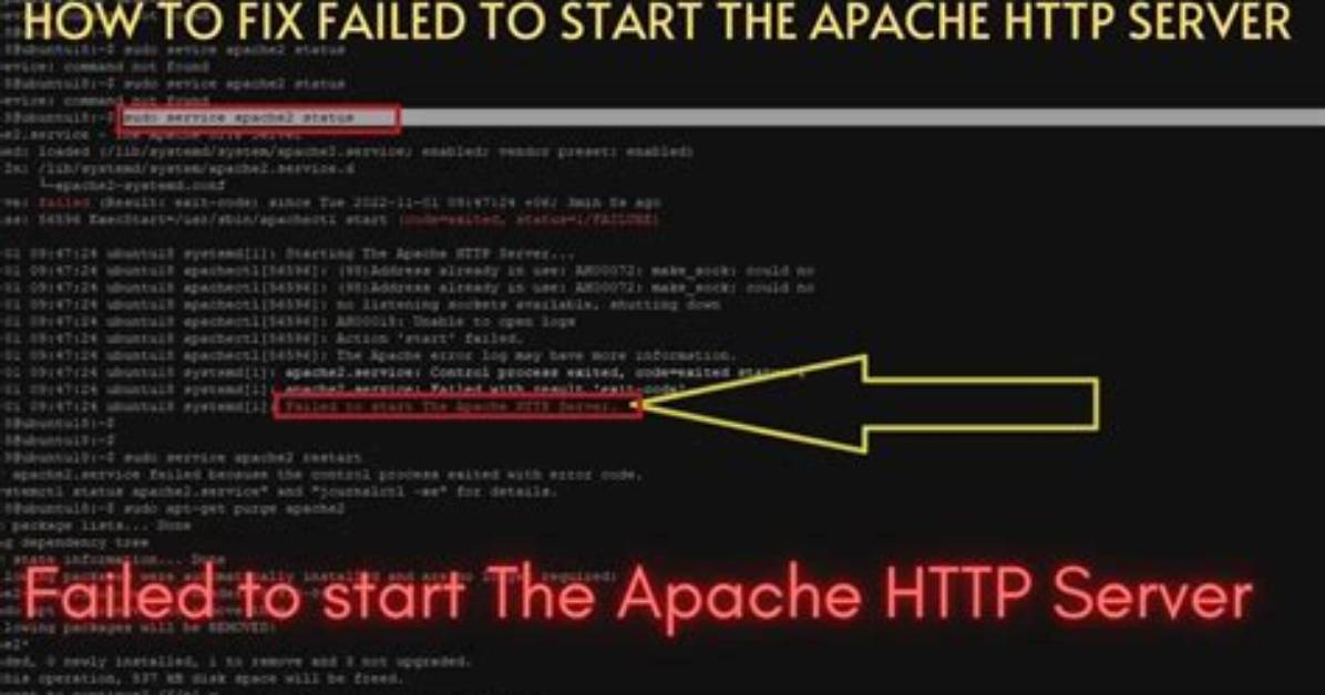 Failed to Start the Apache Http Server on Ubuntu 18.04