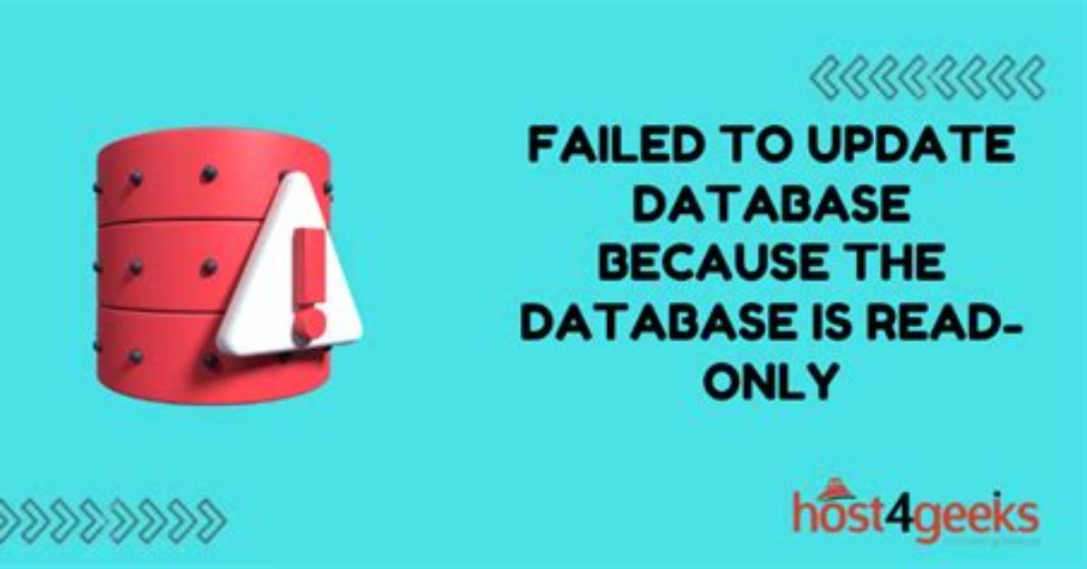 Failed to Update Database Because the Database Is Read Only