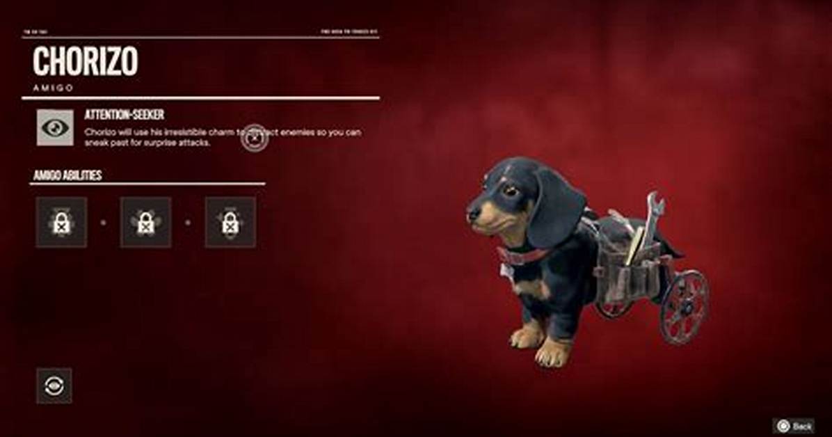 Far Cry 6 Chorizo - How to Unlock Abilities & Change Appearance