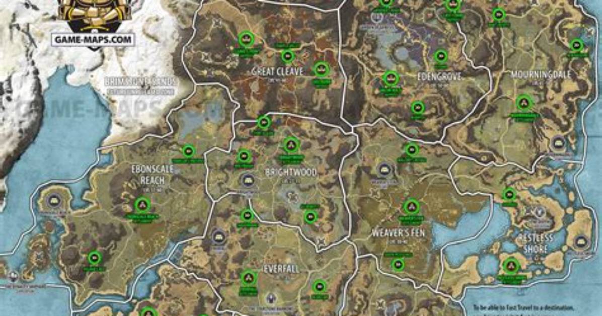 Fast Travel Points Location Map for New World Mmo