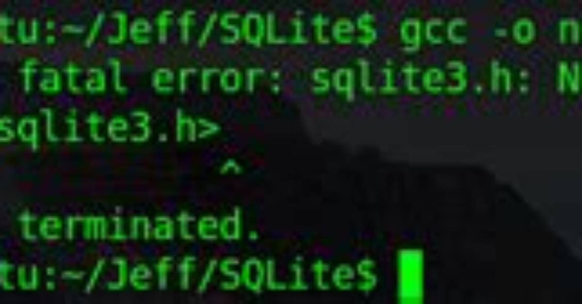 Fatal Error: Sqlite3. H: No Such File or Directory