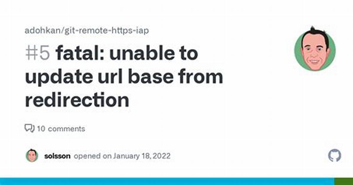 Fatal: Unable to Update Url Base from Redirection