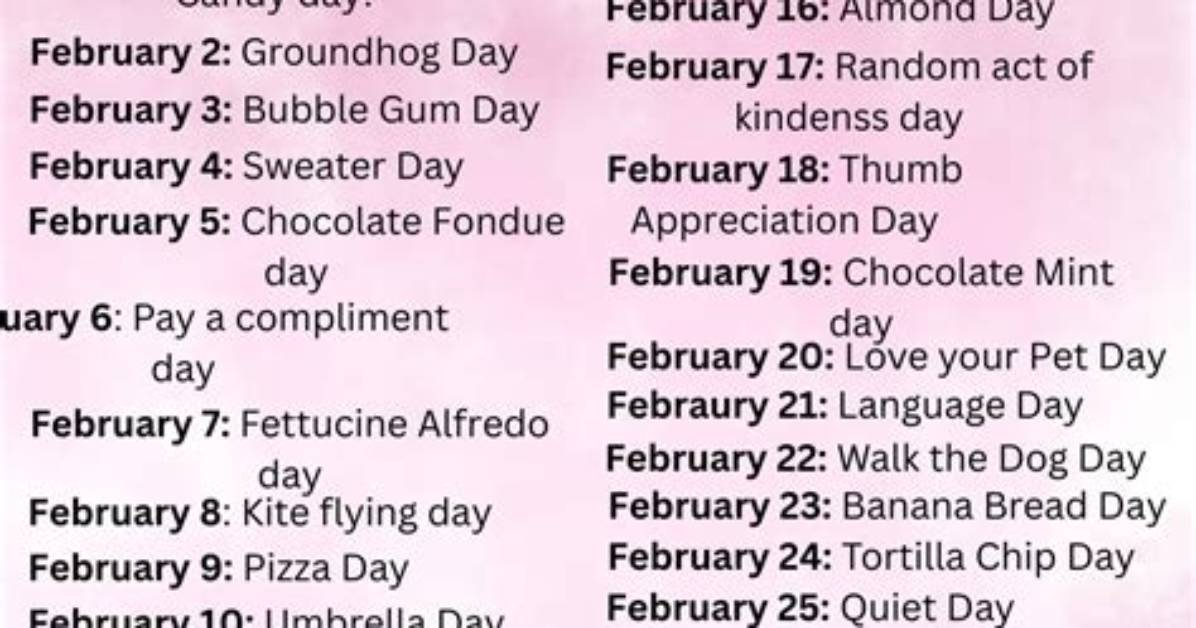 February Holidays and Observances 2024 Calendar