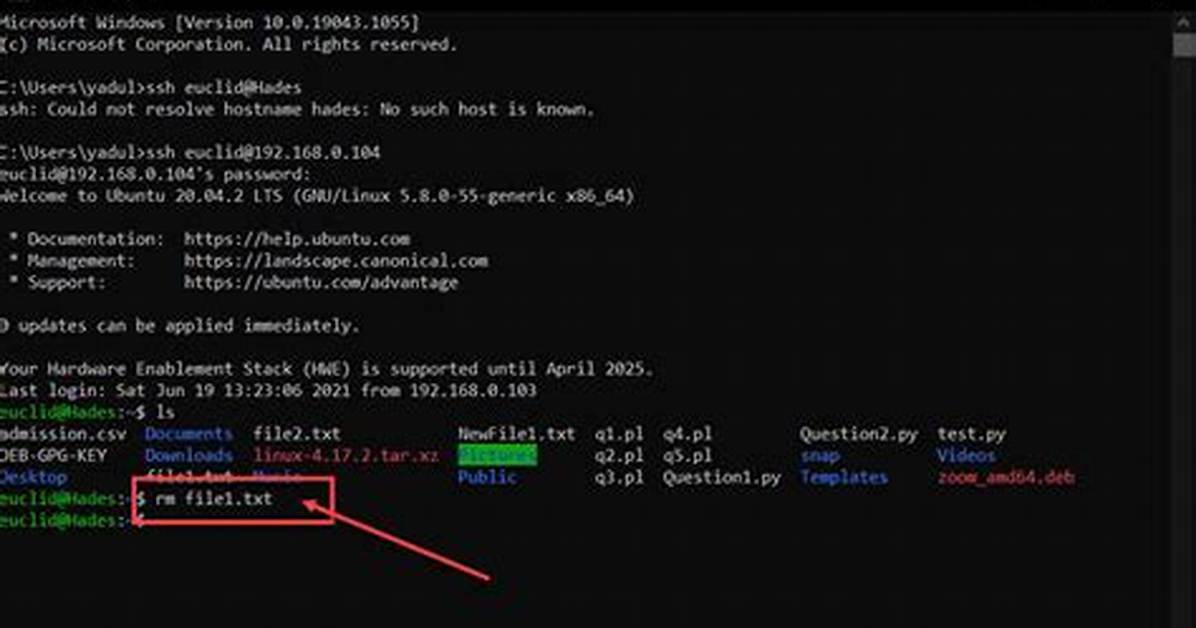 File Deletion Using Rm Command