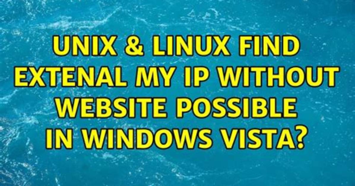 Find External Ip Without Website Possible in Windows Vista?