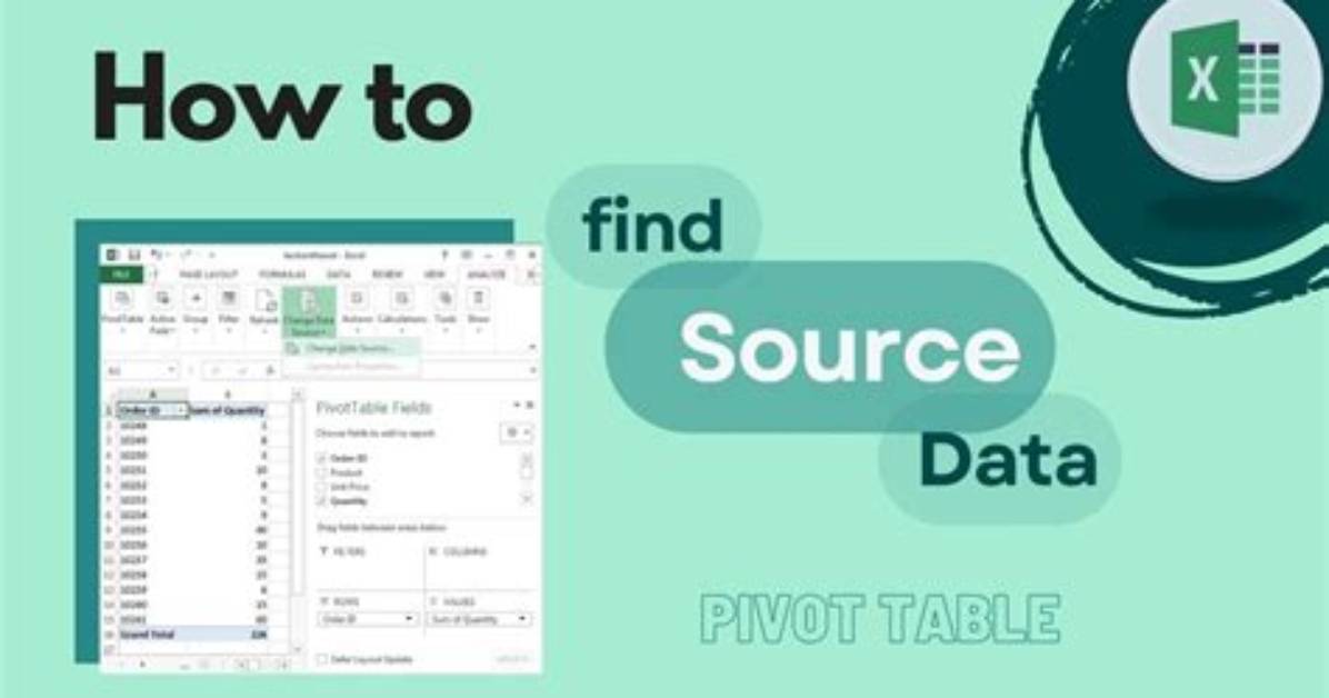 Find Source File Using Pivot Table in Excel