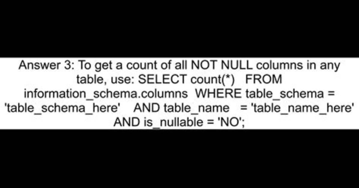 Finding Columns That Are Not Null in Postgresql