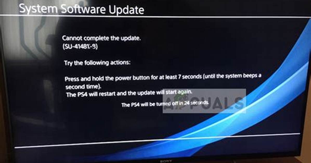 Fix Ps4 System Software Update Error Code Su-42481-9