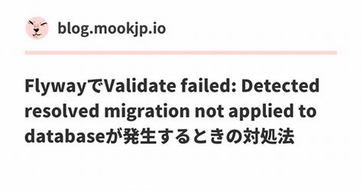 Flyway - Validate Failed: Detected Failed Migration to Version 1