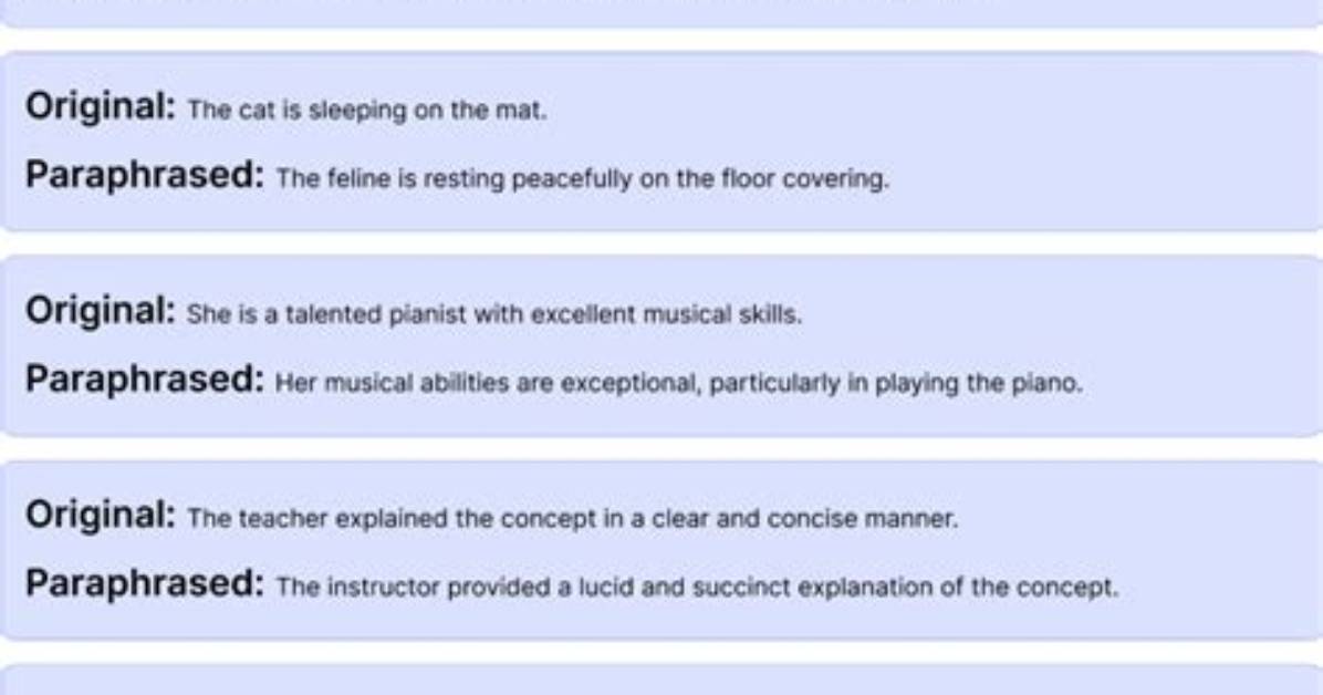 For Example of Paraphrasing?