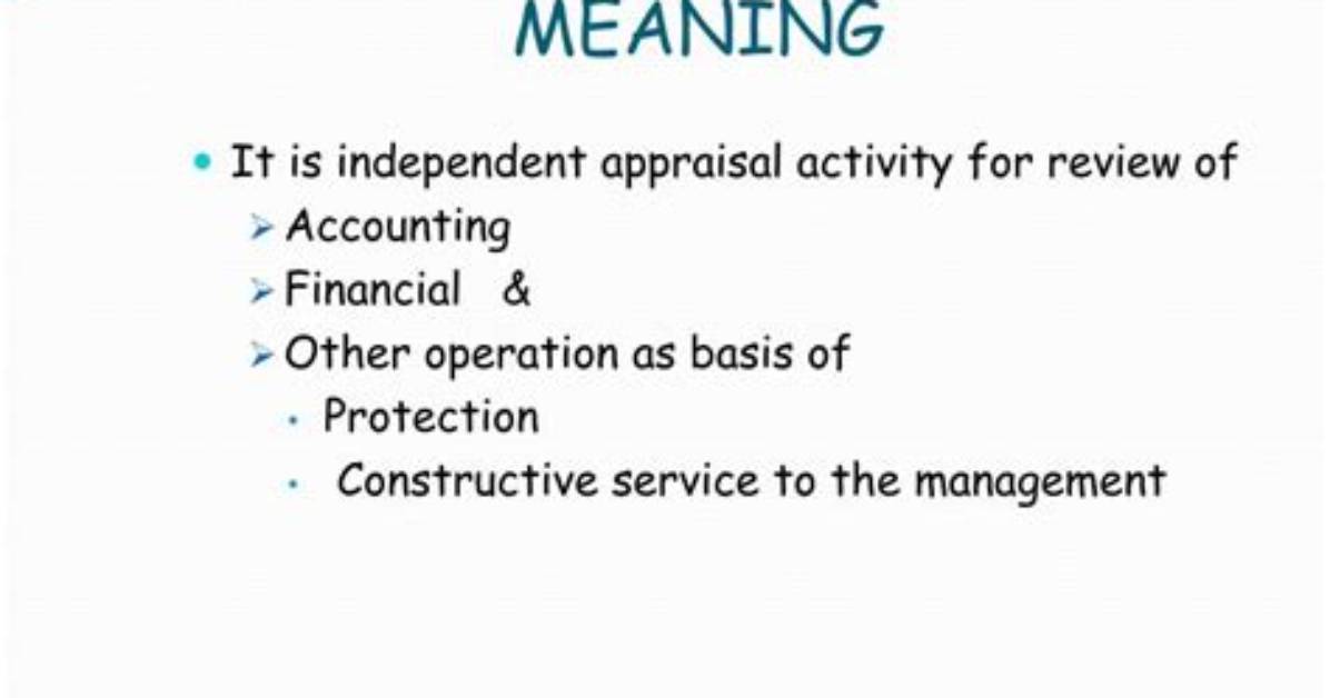For Internal Audit Meaning?