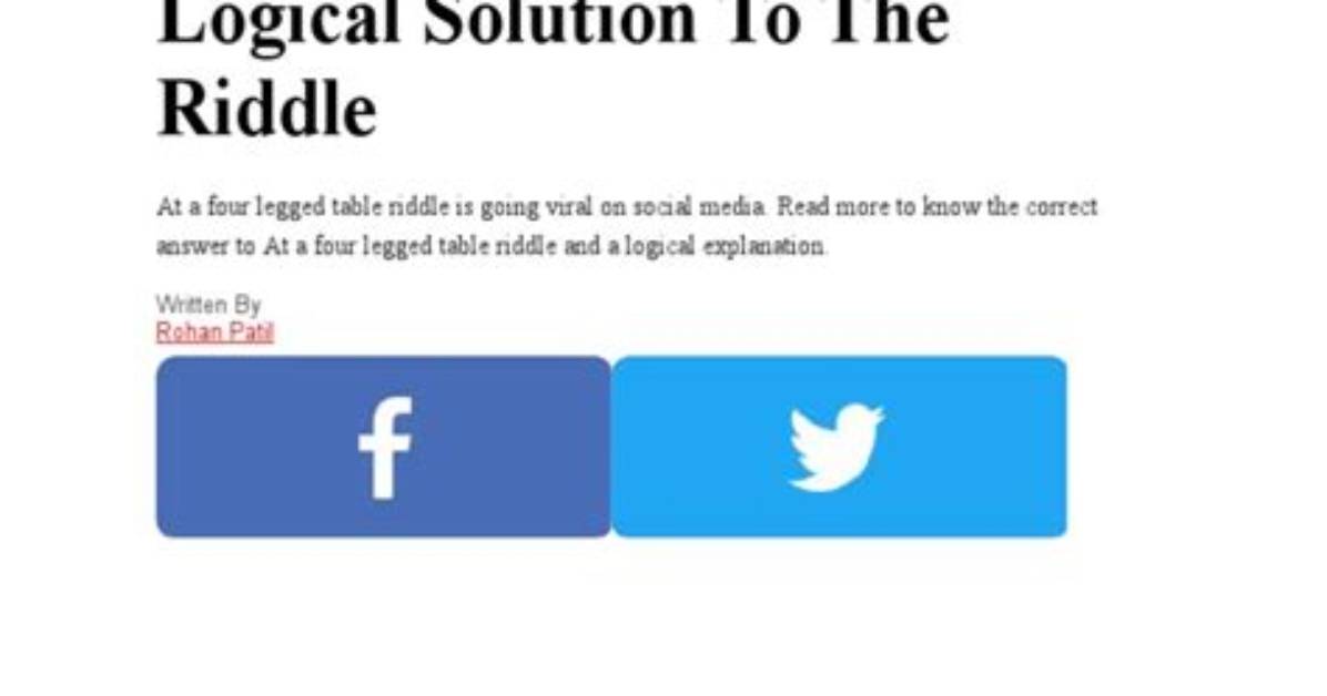 For Legged Table Riddle?