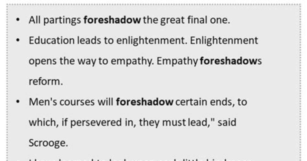 Foreshadow in a Sentence?