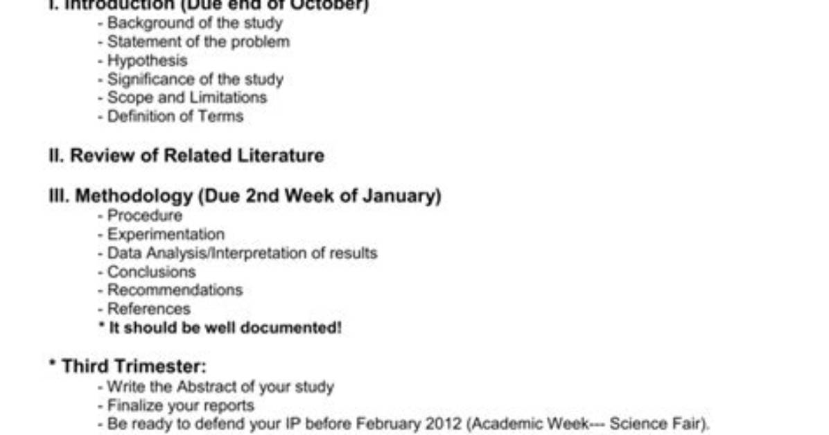 Format for Investigatory Project?