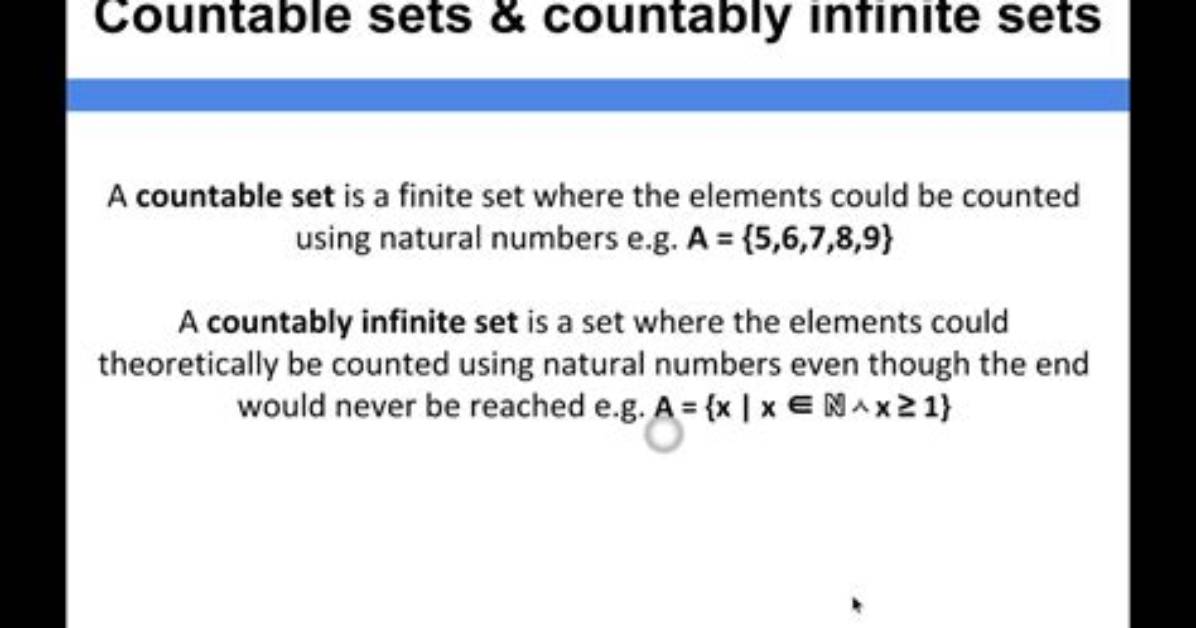 Formula for Countably Infinite?