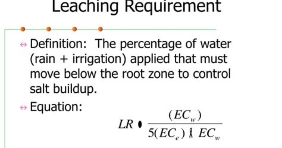 Formula for Leaching Requirement?