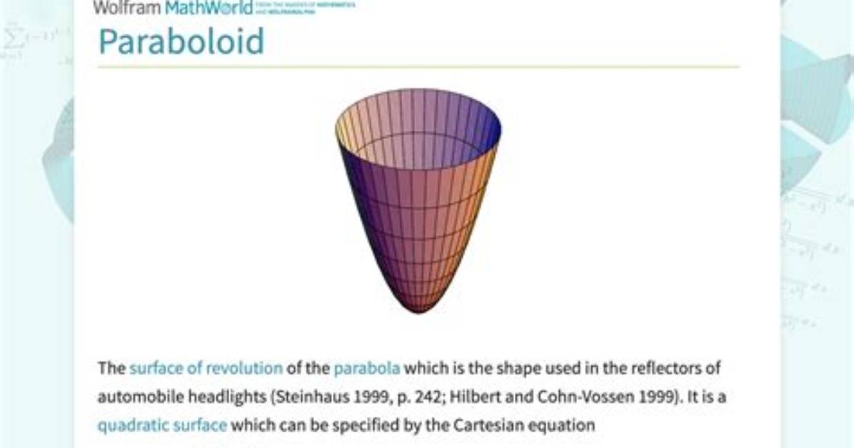 Formula for Paraboloid Area?