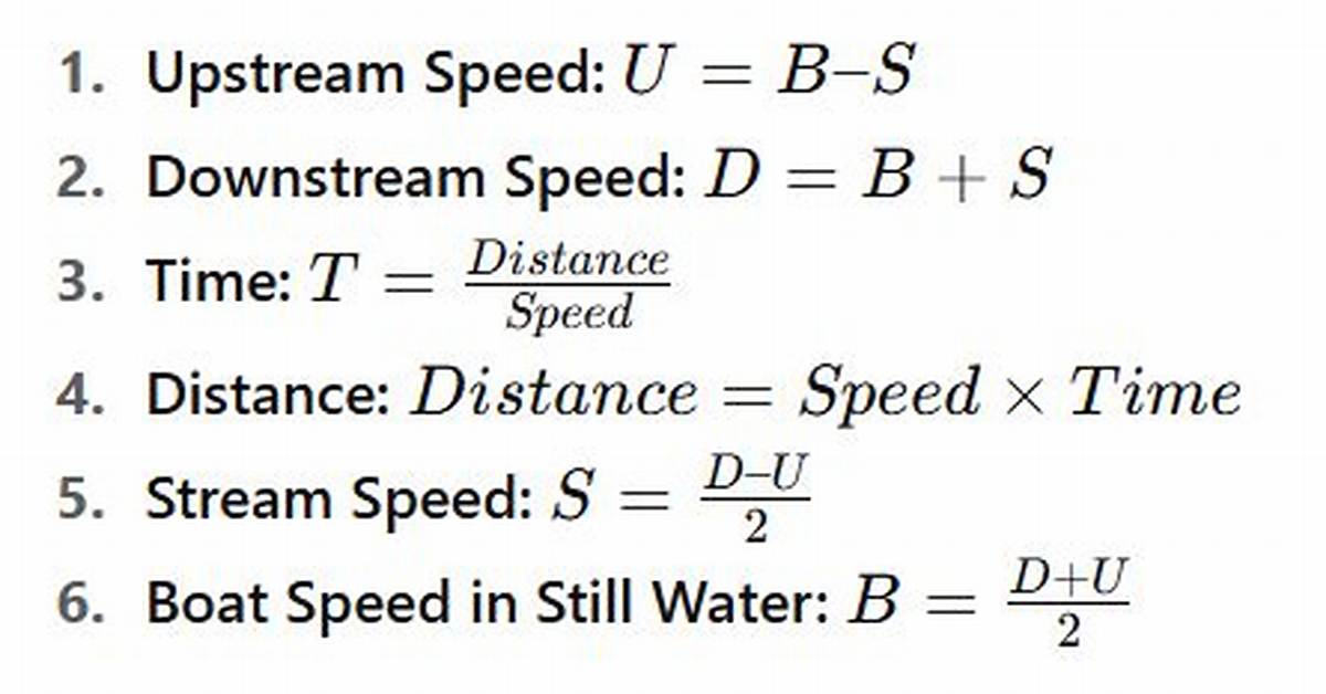 Formula for Upstream and Downstream?