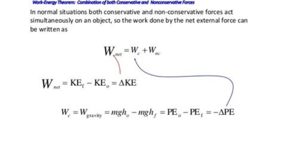 Formula for Work Done by Nonconservative Forces?