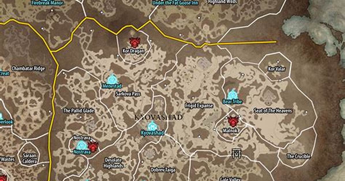 Fractured Peaks Map for Diablo 4