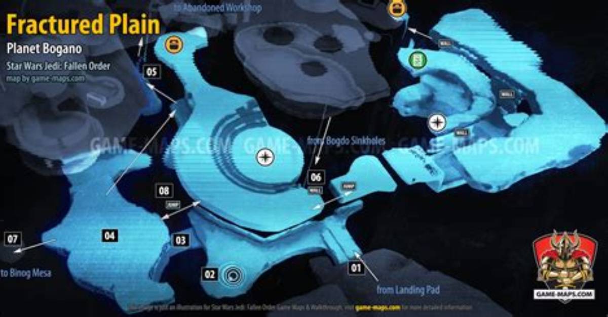 Fractured Plain Map, Bogano for Star Wars Jedi Fallen Order