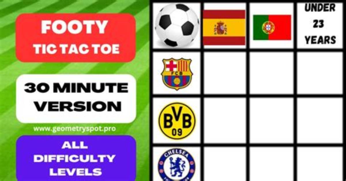 [Free] Soccer - Footy Tic Tac Toe