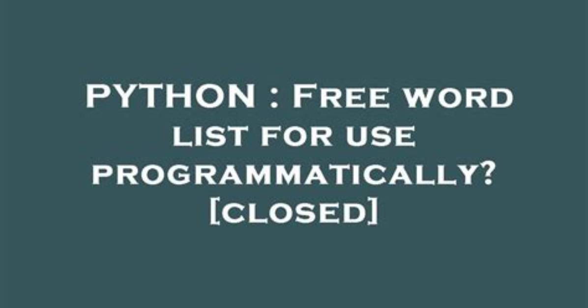 Free Word List for Use Programmatically? [Closed]
