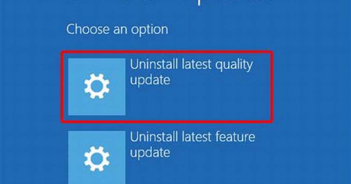 Frequent Question: Can Not Uninstall Windows Update?