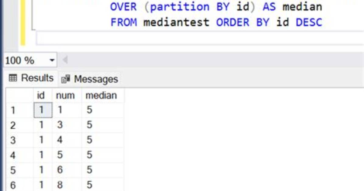 Function to Calculate Median in Sql Server