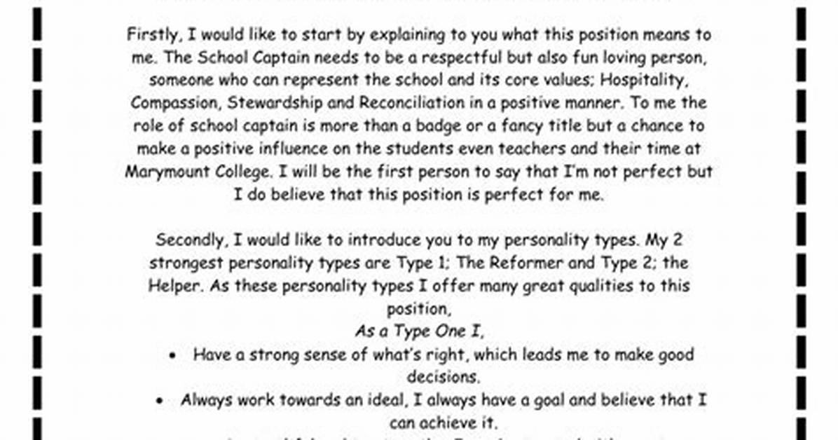 Funny School Captain Speeches Year 12