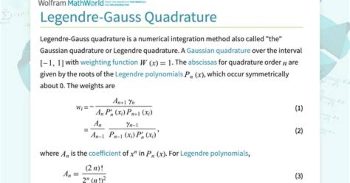 Gauss(-Legendre) Quadrature in Python