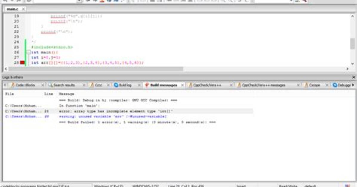 Gcc: Array Type Has Incomplete Element Type