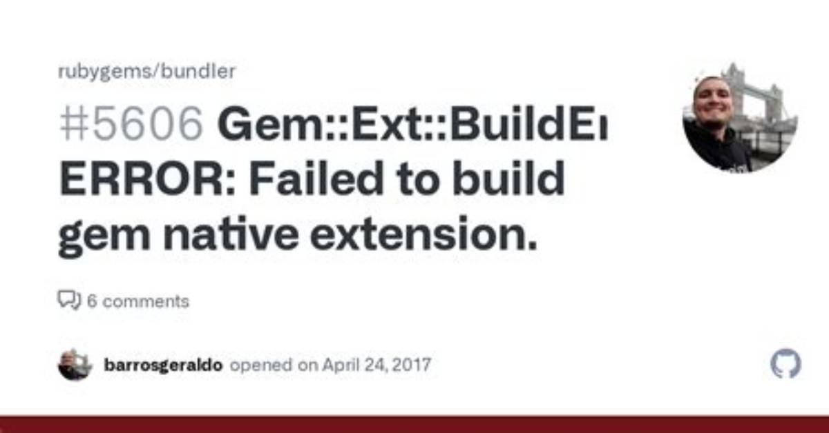 Gem: :Ext: :Builderror: Error: Failed to Build Gem Native Extension. Keep Getting This Message When Running Bundler Install in Vscode