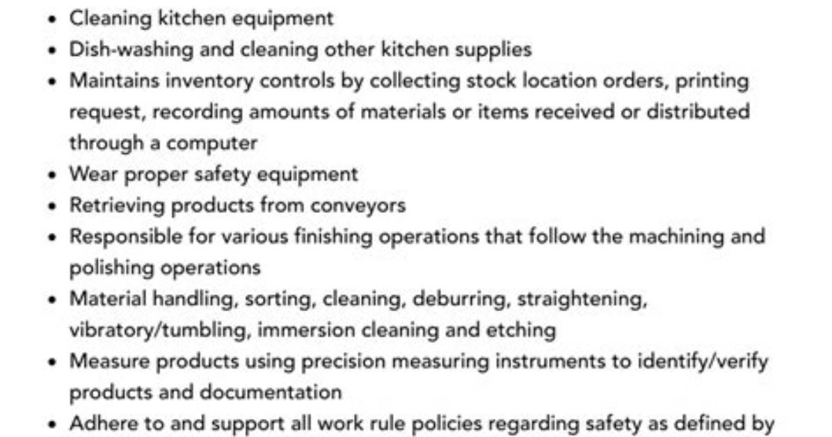 General Labor Job Description - How to Discuss